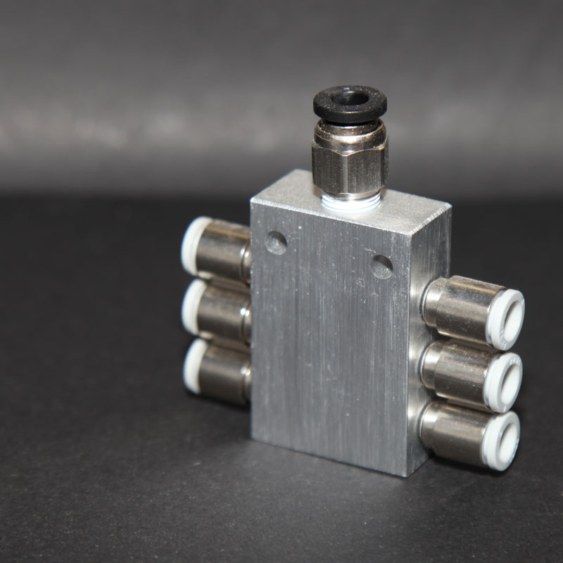 气动分气块多管路气路气体气源分流分配器气排 微型真空接头m5 6位/7