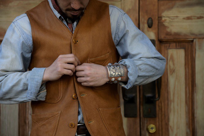 真牛皮马甲男皮马甲男真皮牛皮马夹男绒面垂坠沉手咔叽复古修身皮衣皮