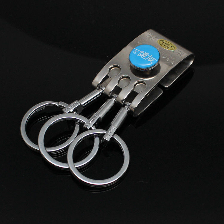 卡若登新品运动裤腰挂钥匙扣不锈钢双环钥匙扣男士钥匙扣腰挂钥匙链可