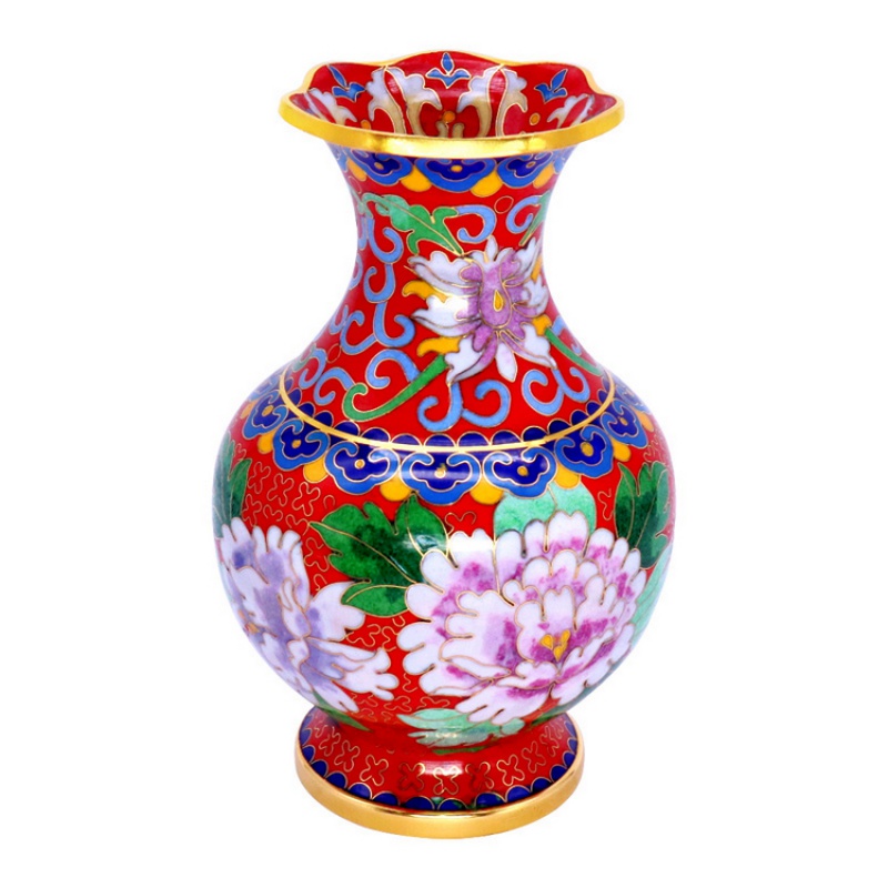 景泰蓝花瓶正宗北京景泰蓝6寸小花瓶摆件纯铜胎掐丝珐琅彩工艺品礼品