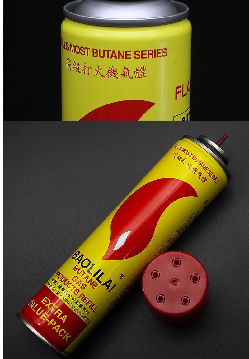 创意充气打火机丁烷气体380ml通用高纯度大容量防风打火机气 保利来