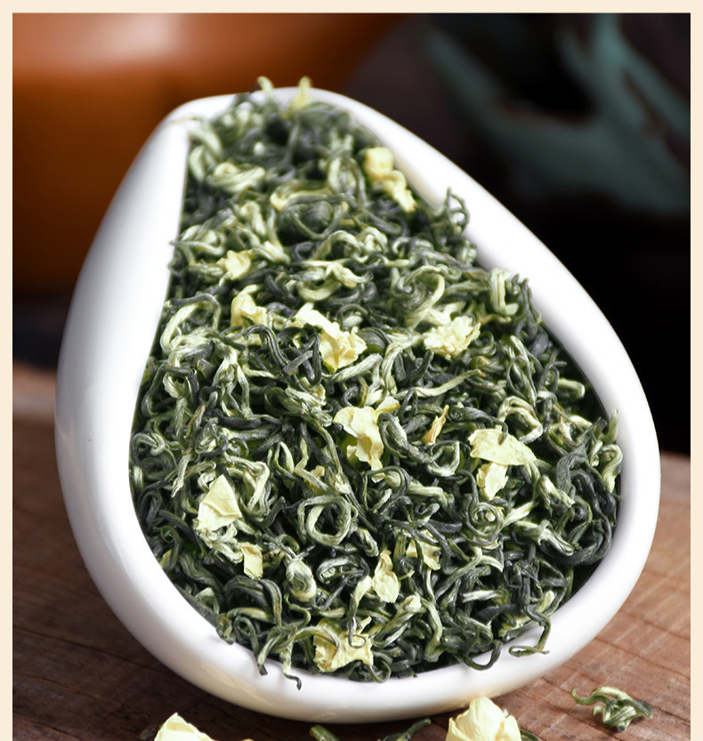 茉莉飘雪浓香型茉莉花茶2021新茶花毛峰茶叶散装250g