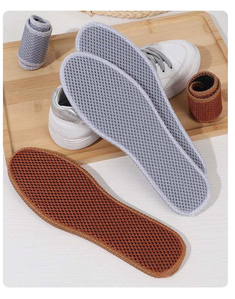 留香透气吸汗鞋垫男女士四季款运动舒适竹炭防臭鞋垫2双纳米除臭灰35