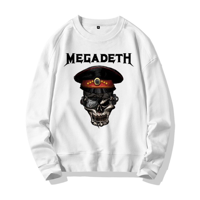宝凡柏 megadeth金属摇滚乐队印花联名圆领春秋无帽衫卫衣男粉丝周边