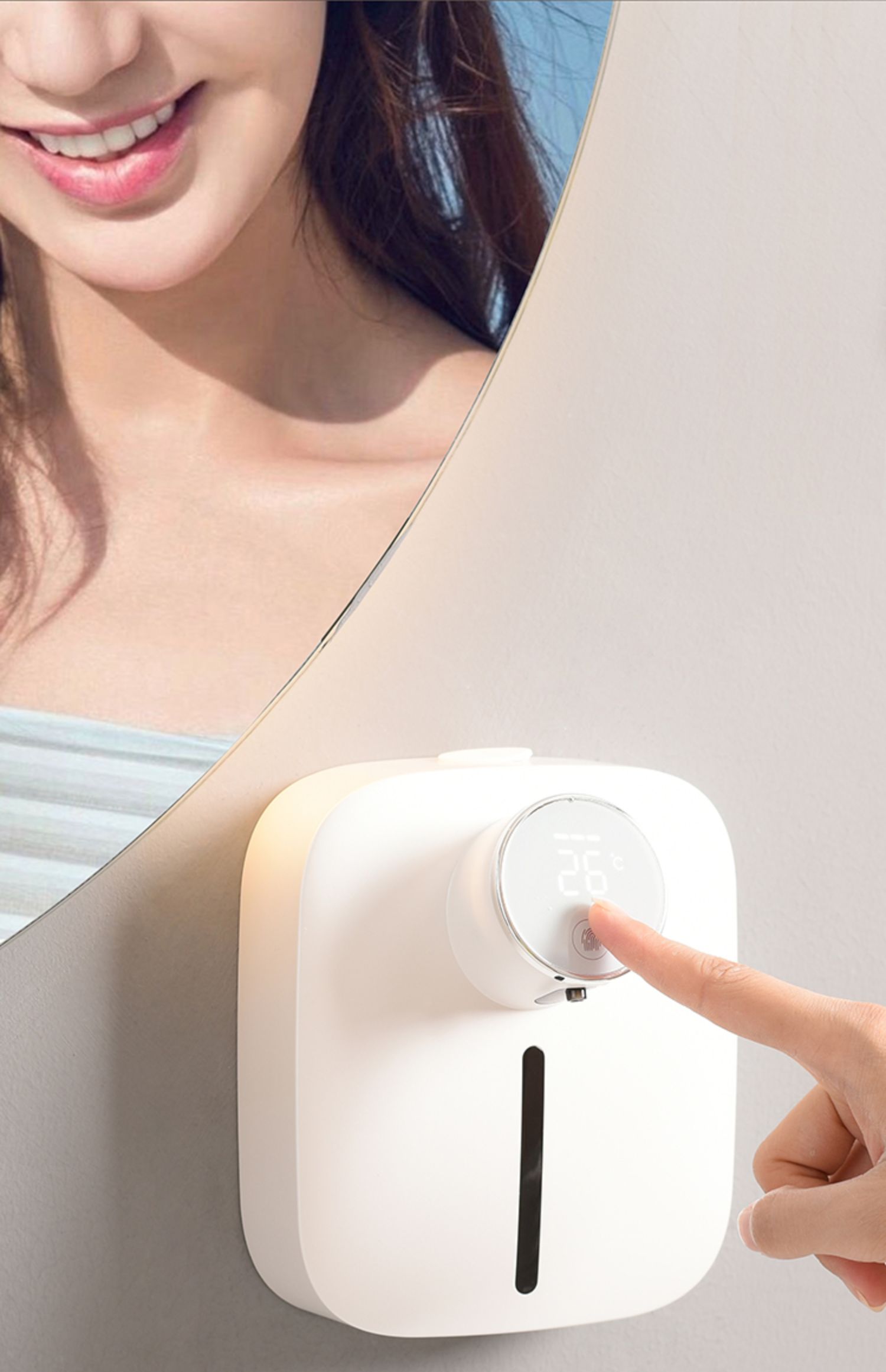 自动洗手液机感应壁挂式洗手机泡沫洗手液感应器皂液器免打孔tx白色