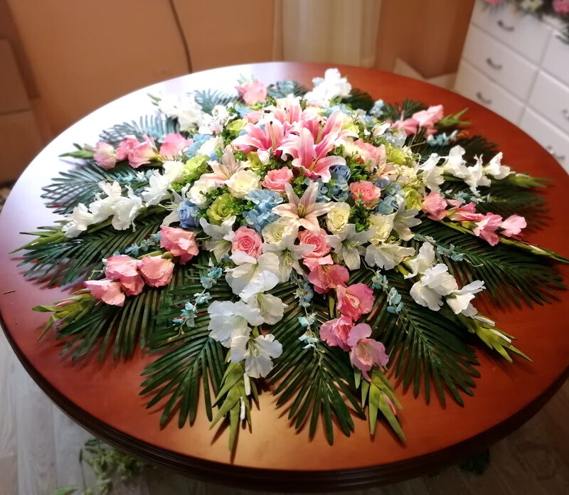 洛荻黛酒店圆形餐桌花仿真花摆花大转盘假花转盘花装饰花电动桌插花艺