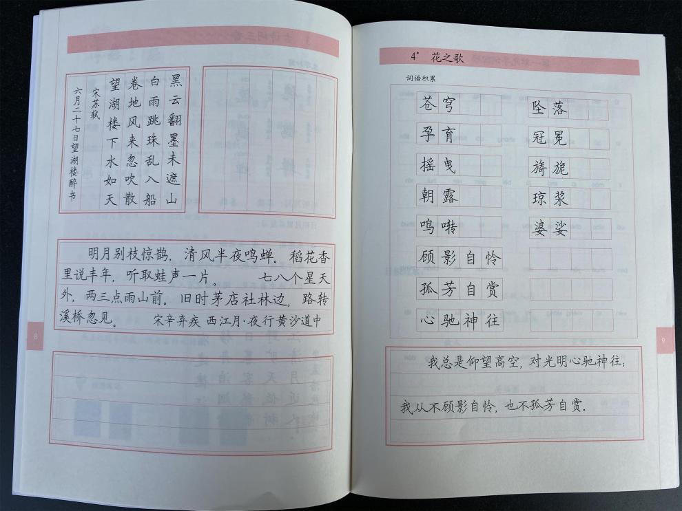 霜魄 胡三元教写字 胡三元生字抄写本 小学1-6年级册作业本本子教学