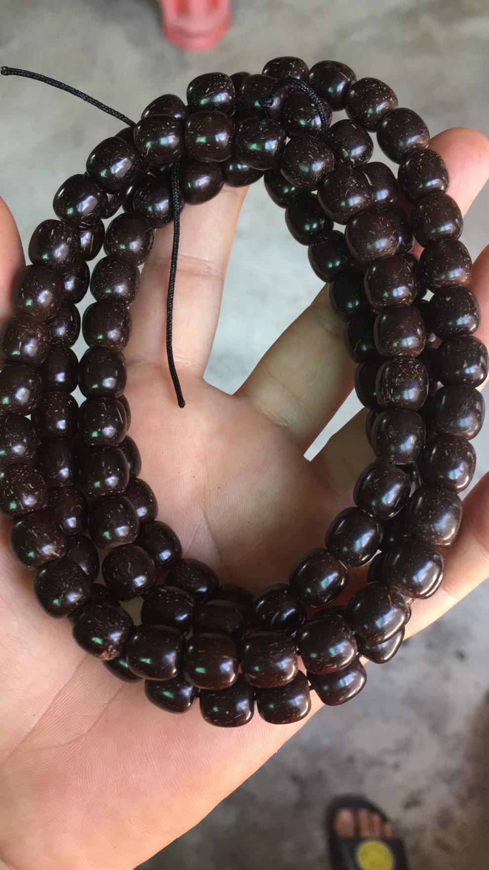 印尼老椰蒂佛珠手串苹果圆菩提男女单圈文玩藏式念珠情侣链直销厂6x5