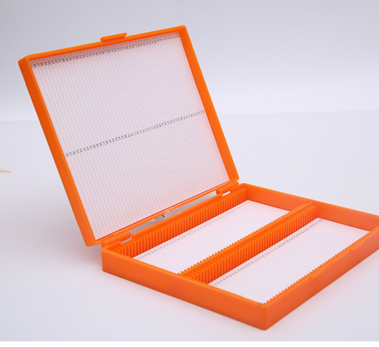 塑料实验室载玻片盒病理切片盒50100片装abs材质耗材存放加厚颜色随机