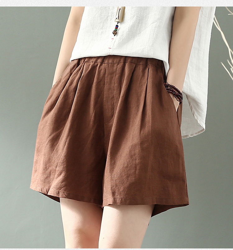棉麻短裤女a字阔腿裤麻料半裤半截裤夏天大码微胖妹妹薄款高腰高中