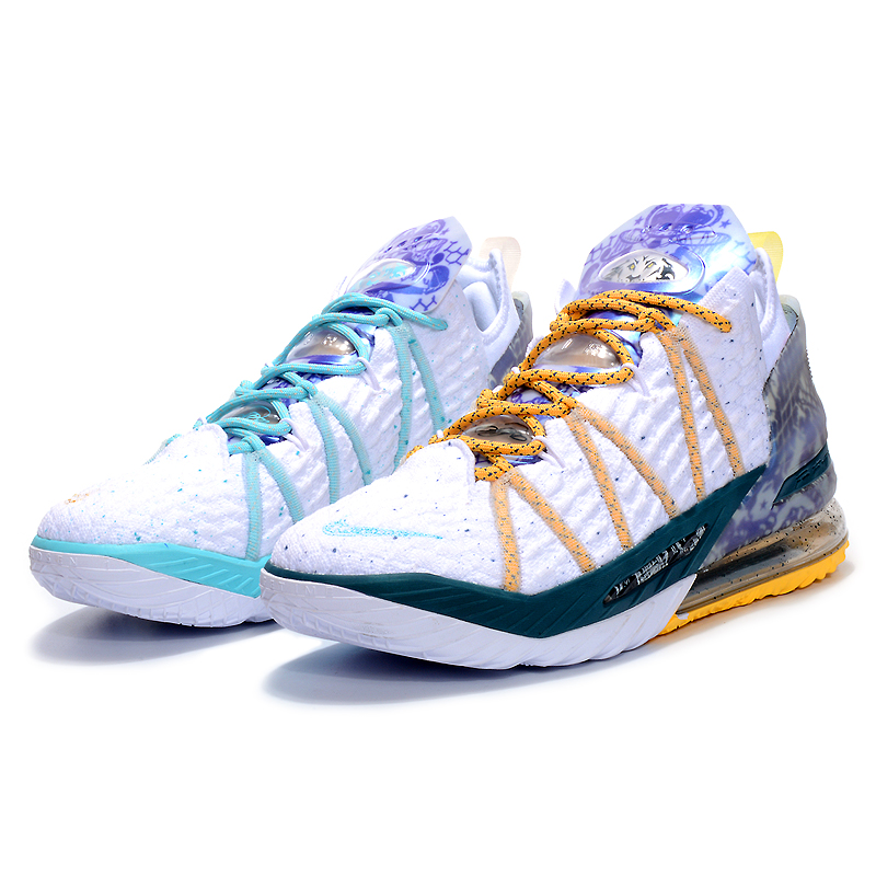 男冰蓝冰淇淋全明星高帮实战球鞋飞织战靴运动鞋詹姆斯18冰蓝冰淇淋39