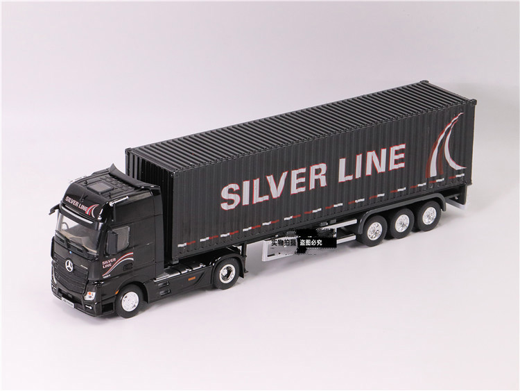one集装箱模型1:50奔驰benz卡车one玫红物流货柜快递运输车定制涂装