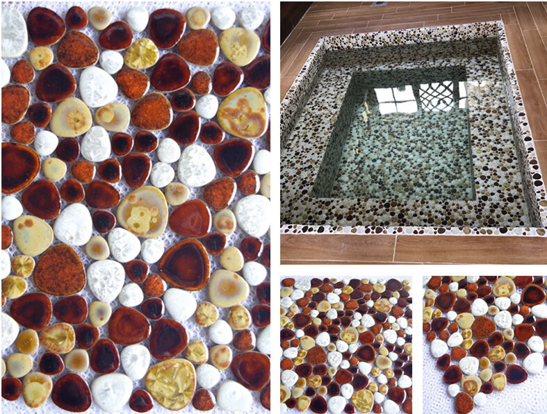 陶瓷鱼池马赛克鹅卵石瓷砖滑耐磨地砖洗手间室外水池泳池温泉池宝蓝色