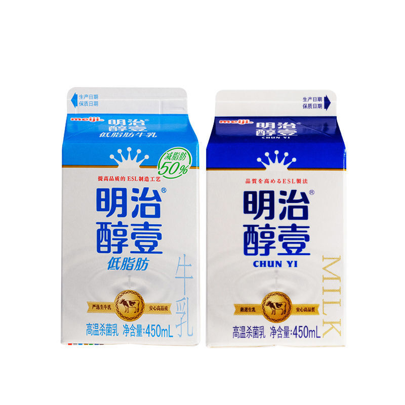 明治meiji醇壹牛乳全脂成人新鲜牛奶450ml 全脂450ml各2盒 图片价格品牌报价 京东