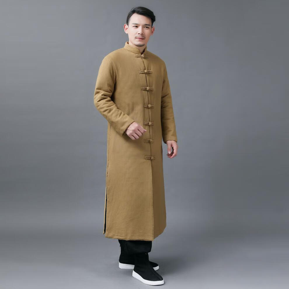 长袍外套冬季中式长款棉衣中国风唐装男式棉服民族风过膝禅意加厚大衣