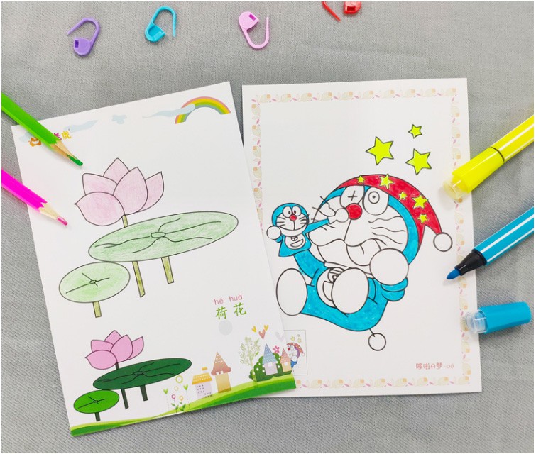 涂色卡片儿童填色画幼儿园diy涂色绘画卡纸236岁宝宝美术涂鸦本梦幻