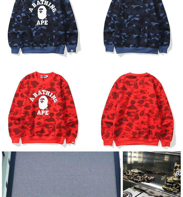 bape潮牌猿人头迷彩连帽卫衣男宽松印花鲨鱼头加绒un联名外套女 5