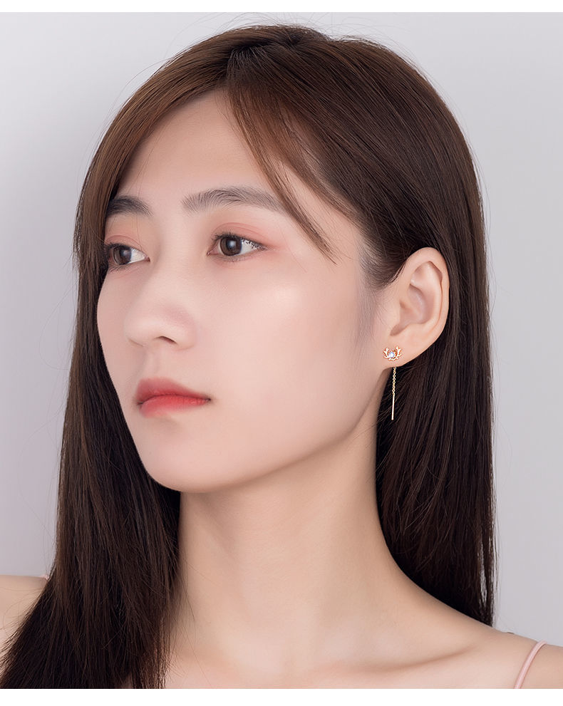 miqiao2022年新款气质感耳线耳环女网红圆脸百搭流苏耳饰品耳坠 铜