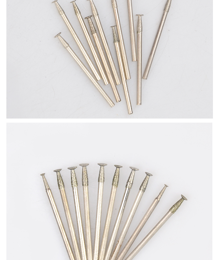 玉石翡翠原石打磨去皮开窗专用长砂工具金刚砂玉雕磨头雕刻磨针开窗针