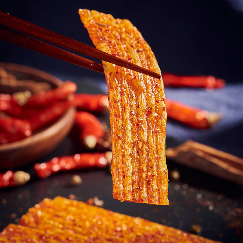 湖南辣条花心棒零食辣皮 80后儿时回忆小吃大面筋 花心棒168g(5袋)