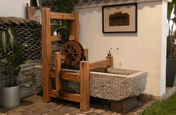 牛槽石槽老马槽石磨流水摆件鱼缸庭院室外水景组合门庭旧石缸水槽