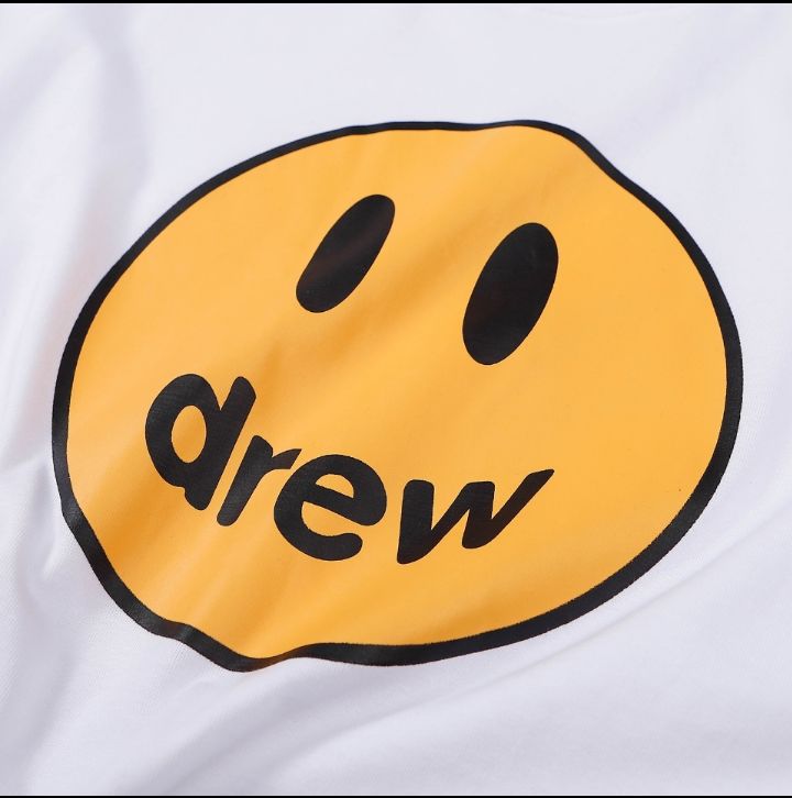 drew笑脸贾斯丁比伯男女同款百搭圆领长袖t恤宽松欧美高街fog潮流