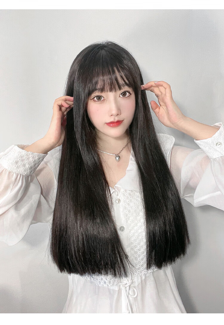 【抖音同款】艾妃【一刀齐】假发片女三片式增发量蓬松夏接发贴片长发