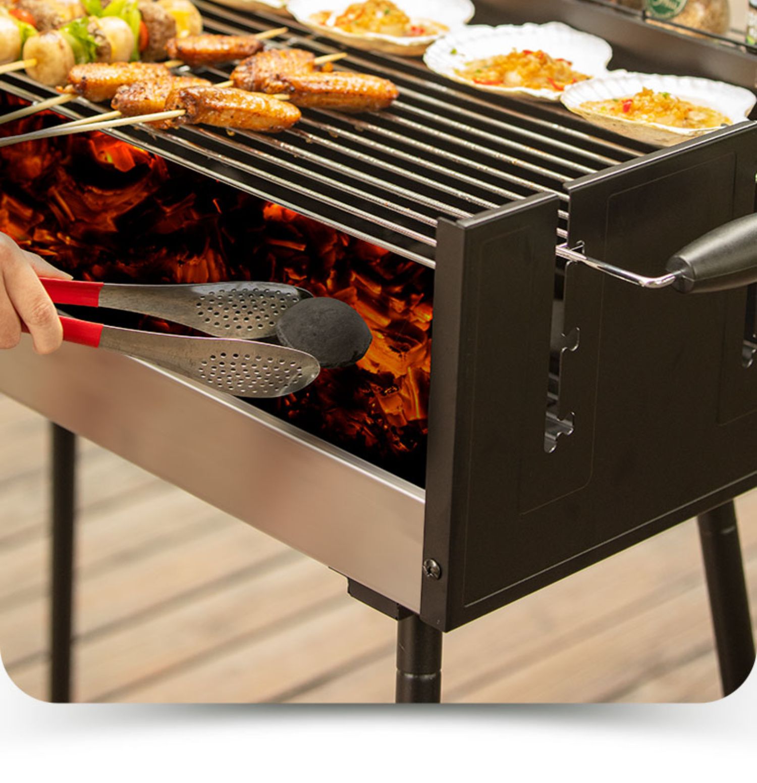 烧烤炉家用庭院bbq户外烧烤架烤肉炉子便携木炭烧烤用品大全工具tx加