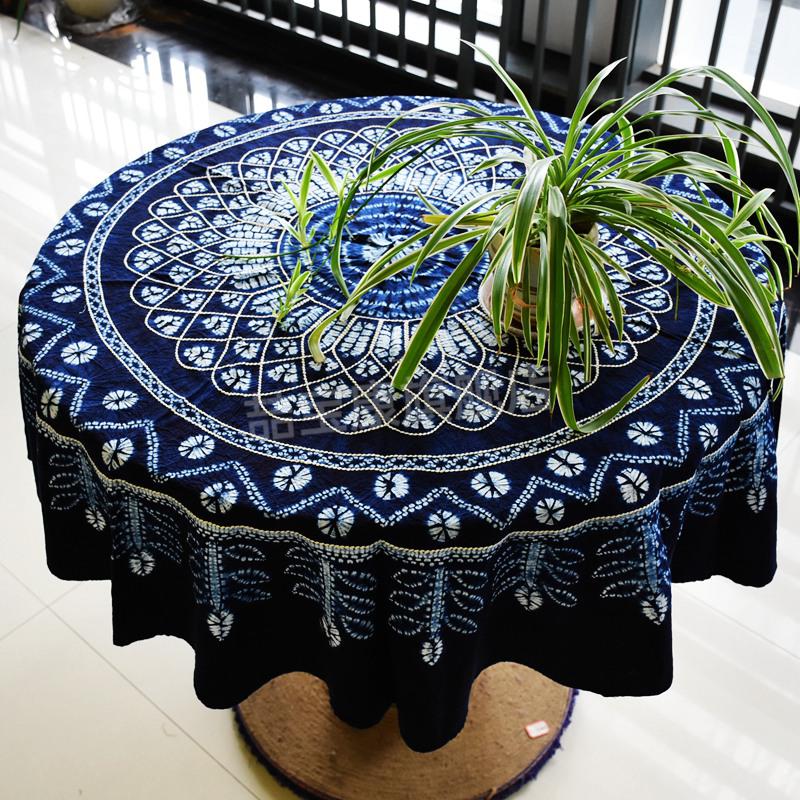 2022新品云南蜡染桌布云南民族风手工扎染茶几布桌布壁挂沙发巾钢琴罩