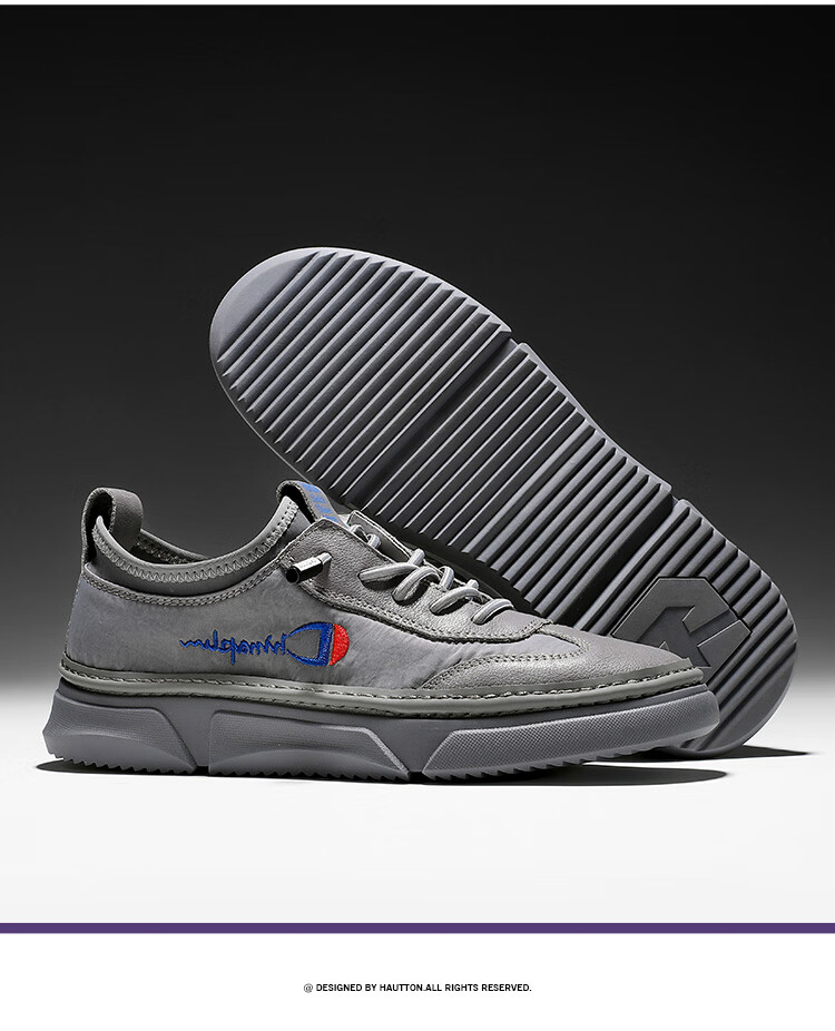 ht皓顿休闲鞋男鞋牛皮布艺拼接新品时尚运动透气小白鞋板鞋靴子皮配布