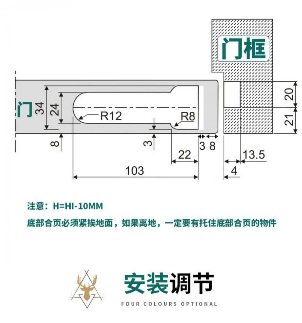 定制适用隐形门合页天地轴铰链上下转轴暗藏柜子木门平开门三维可调节