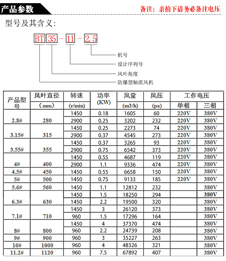 bt35-11管道防爆軸流風機380v220v工業排風扇排氣扇通風機 bt35-11 4