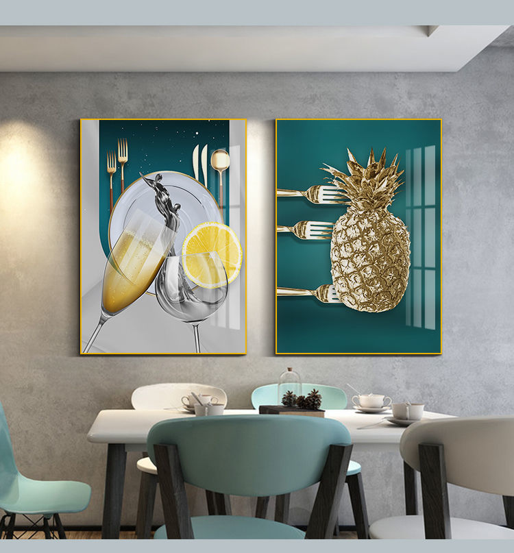 60尊泉餐厅装饰画现代简约餐桌高端挂画歺厅饭店轻奢墙上壁画带框免