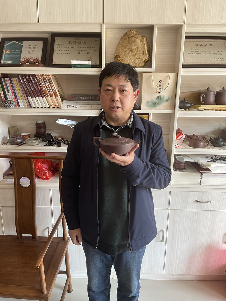 【官方旗舰】鑫祥势宸宜兴名家强济人纯手工紫砂壶陈腐老紫泥易包浆名
