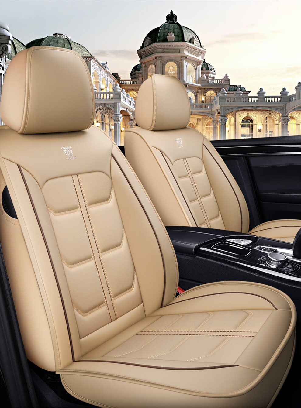 车座套全包裹皮套专车适用全皮坐垫四季通用皮质座椅套皮革锋范 咖啡