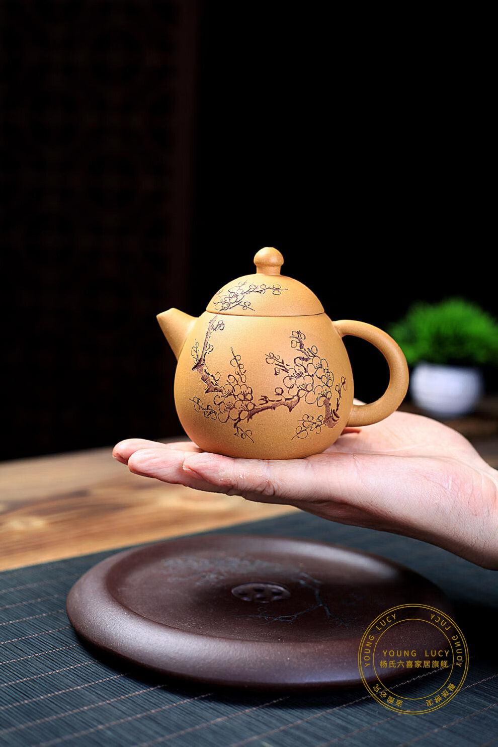 cambrass杨氏六喜宜兴全紫砂壶手工茶壶功夫茶具套装小泡茶壶原矿黄金