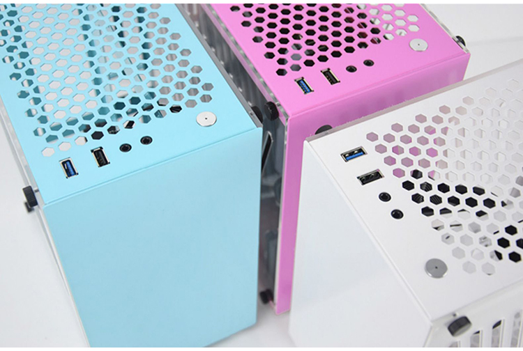 鱼巢 酷鱼t40 t60红色蓝色白色粉色sfx电源手提itx侧透mini小机箱
