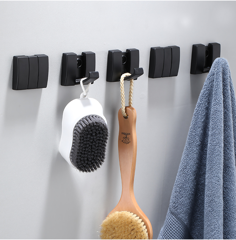 隐形挂钩免打孔折叠挂衣钩单个卫生间衣帽钩门后衣服衣柜壁挂墙壁哑黑