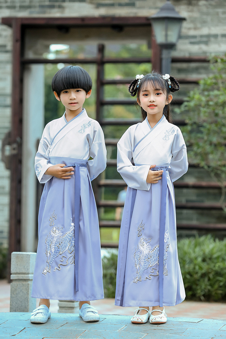 亲子装汉服男一家三口男童女童宝宝国学服中国风元旦六一演出古装儿童