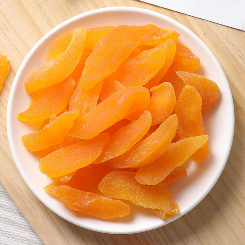 黄桃干桃肉干整斤500g袋装零食果脯桃干水果干黄桃干桃条黄桃干500g1