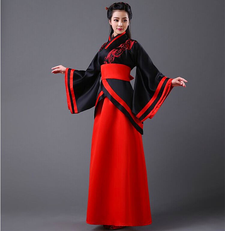 hotkeke新款男女毕业典礼拜师礼服祭祀古装改良直裾成人礼服汉服国学