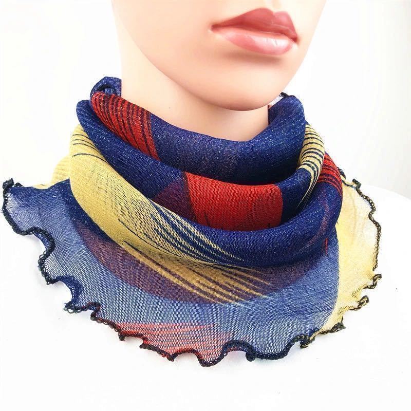 套女金丝挂耳式围脖百变魔术围巾女套头围脖女小丝巾夏季面罩防晒潮流