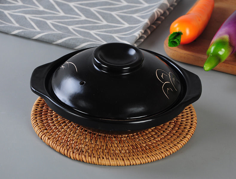 黑砂锅家用明火燃气专用耐高温大小炖锅煲仔饭砂锅煲汤煮菜陶瓷锅耐热