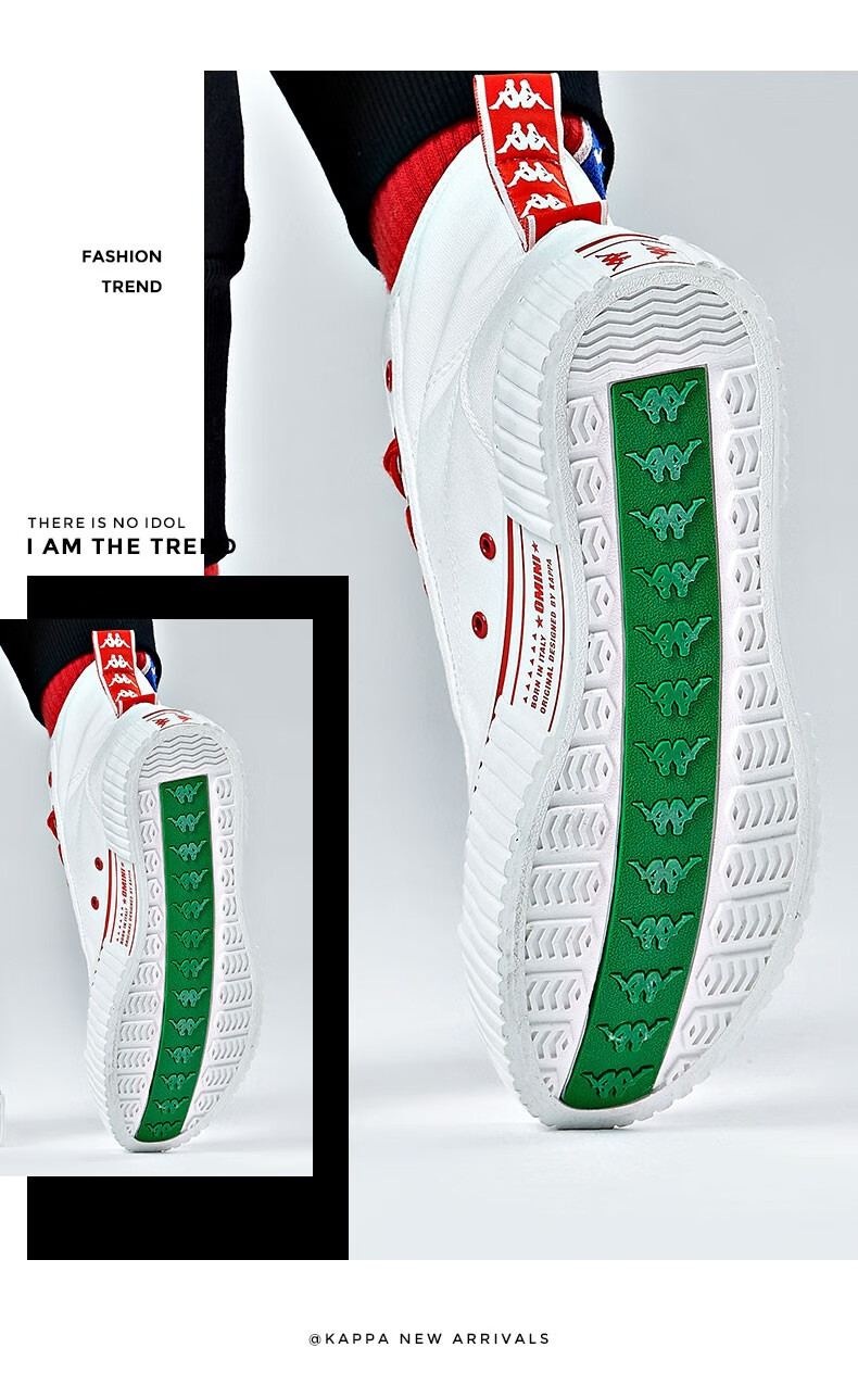 【预】kappa卡帕串标帆布鞋情侣男女休闲鞋板鞋运动鞋时尚小白鞋 美丽