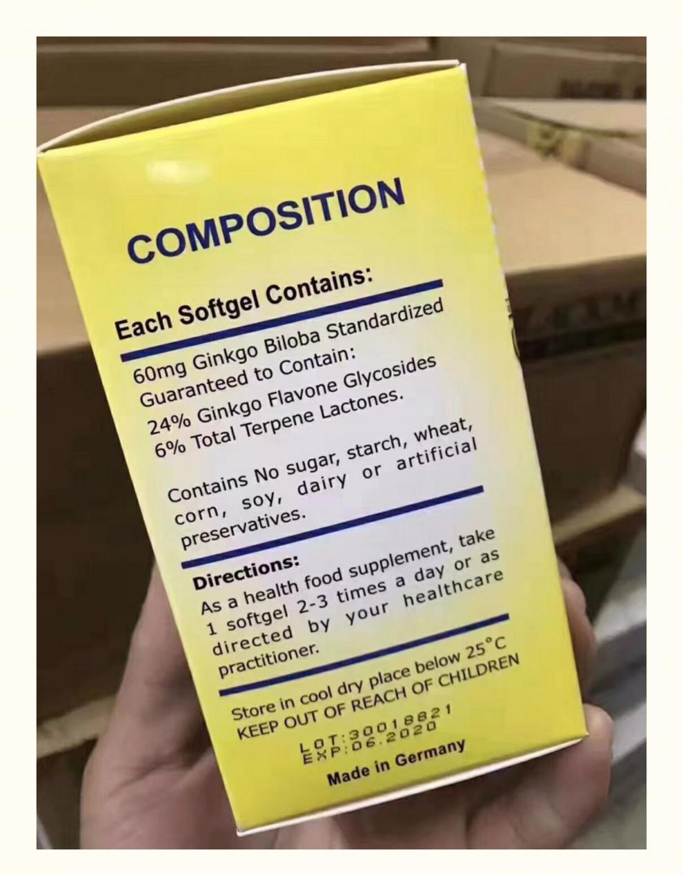 德国维嘉原装进口强力汉堡脑活素胶囊成人学生健脑明目