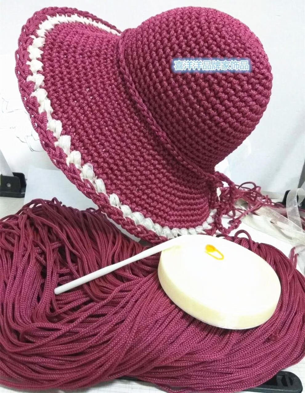 心墨染新品冰丝线勾帽子轻体冰丝帽子材料包手编中粗钩帽子线夏凉帽粗
