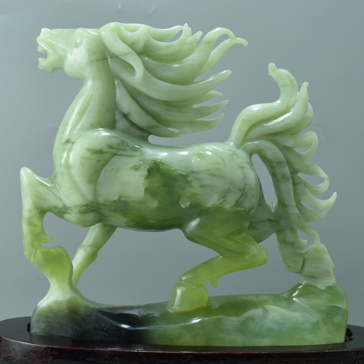 岫玉摆件精品玉马摆件辽宁岫岩玉石马到成功玉器工艺品12号