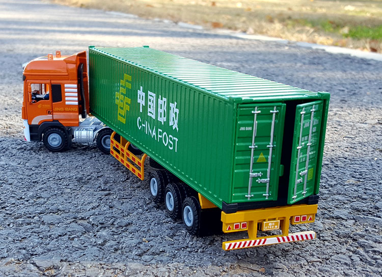 150集装箱物流运输货车合金汽车模型仿真金属车模型收藏摆件玩具