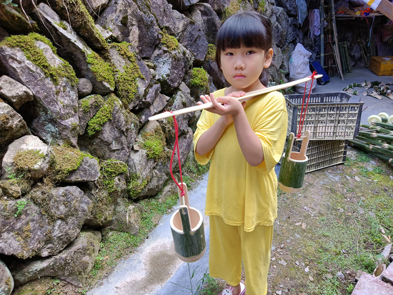 竹扁担水桶小孩子玩具练习平衡道具竹水桶小水桶户外安吉游戏道具 10