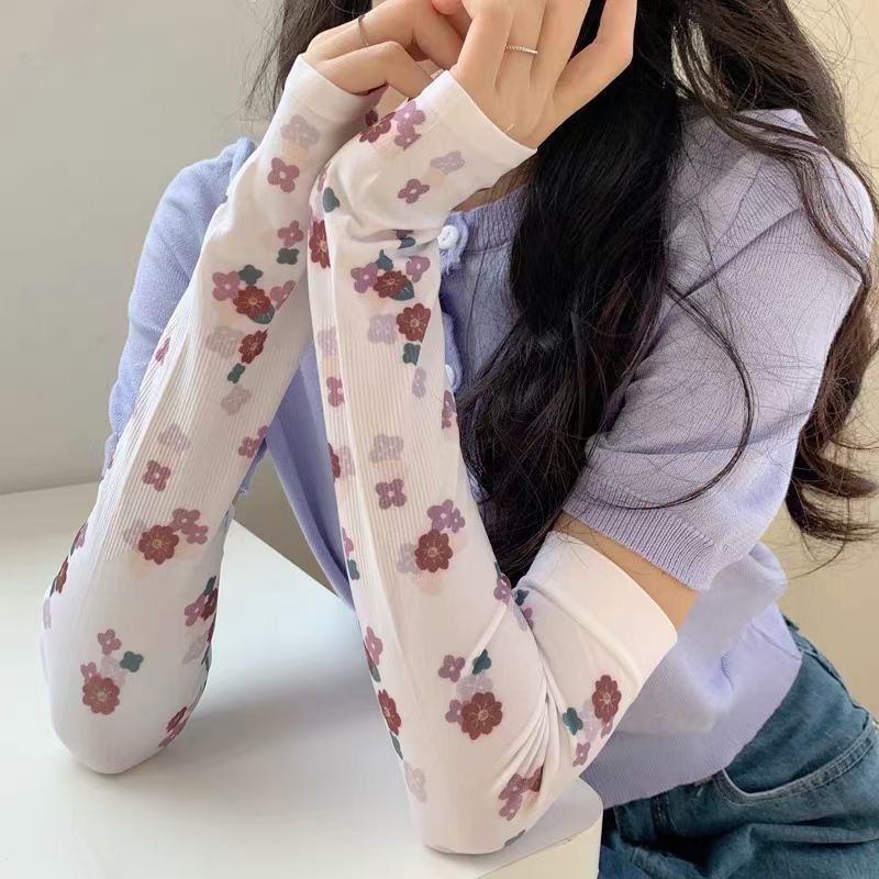 lucaly防晒袖女士冰袖夏季专用冰袖防晒女学生韩版无缝一体升级版袖套